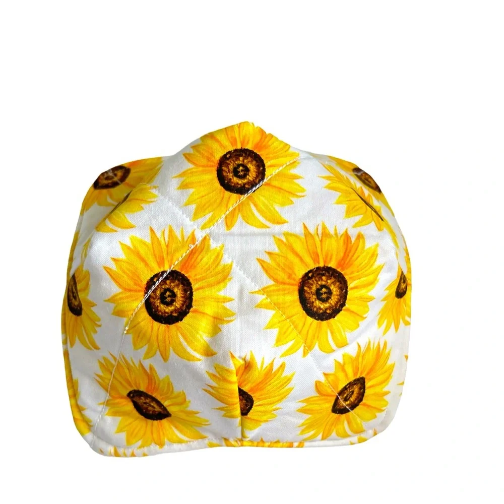 Hand Crafted Colorful Floral Sunflowers Trinket Bowl Basket Bin Colorful Fabric